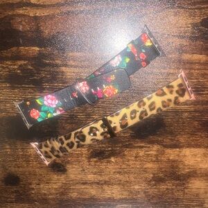Floral and Leopard Print Watch Bands